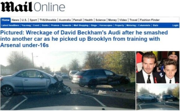 David Beckham destruiu seu automóvel avaliado em quase R$ 560 milhões