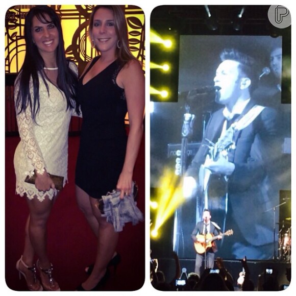 Graciele Lacerda comemorou a viagem ao lado de Zezé Di Camargo: 'Curtindo o show desse grande artista Axel em Buenos Aires, com meus amigos'