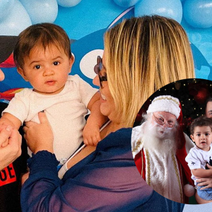 Leo, filho de Marília Mendonça e Murilo Huff, conheceu Papai Noel!