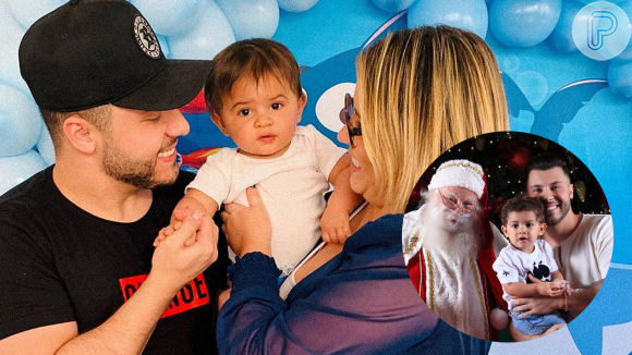 Leo, filho de Marília Mendonça e Murilo Huff, conheceu Papai Noel!