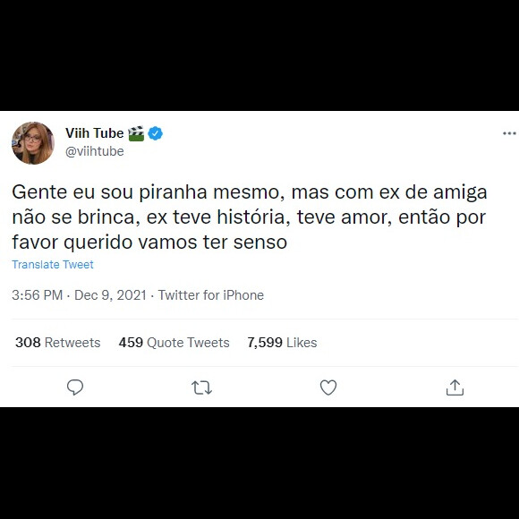 Viih Tube conta que tipo de pessoa não beija de jeito nenhum