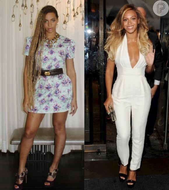 Beyoncé radicalizou os cabelos em junho. Ela retirou as trancinhas que aderiu em maio e exibiu os fios escovados durante evento