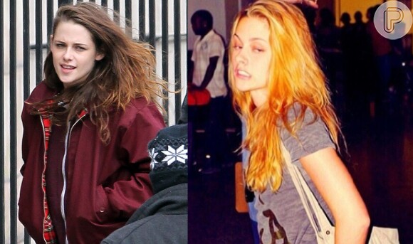 Kristen Stewart pintou os cabelos de laranja, em abril, para viver personagem de seu novo filme, 'American Ultra'