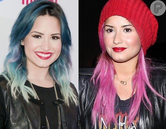 Foi só o novo ano entrar para Demi Lovato começar as mudanças no visual. No início de janeiro a cantora pintou as pontas dos cabelos de rosa