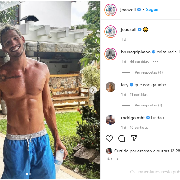 Joao Zoli e Bruna Griphao interagem na web