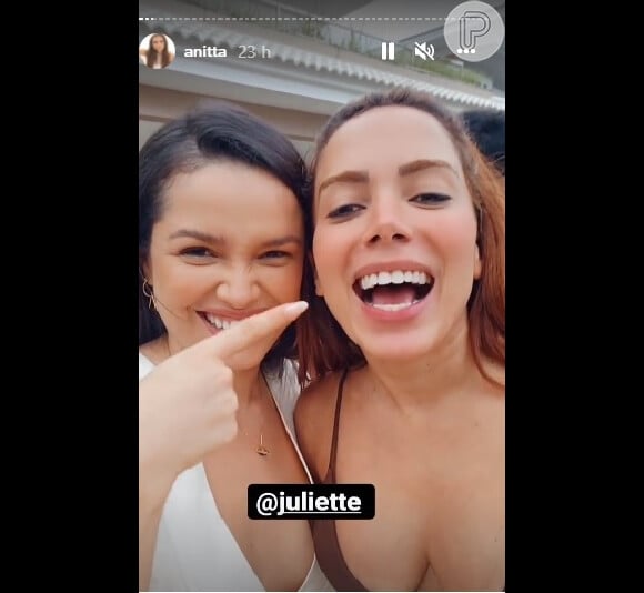 Durante a semana, Anitta fez uma festa da firma ao lado de Juliette