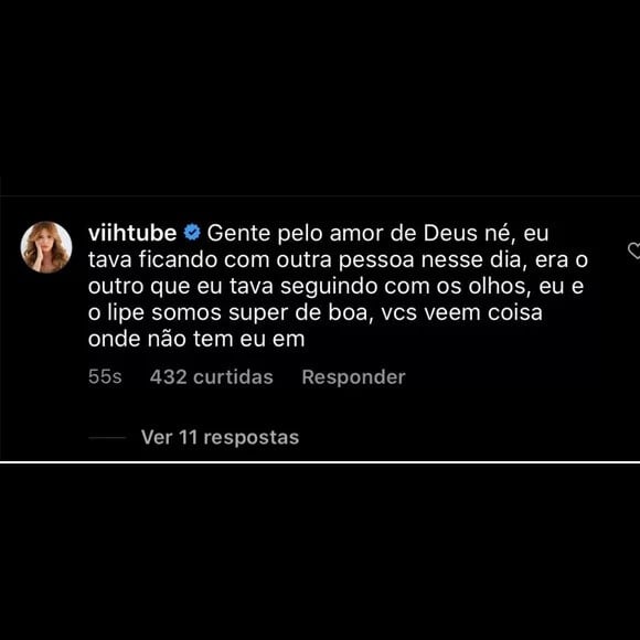 Viih Tube fala sobre romance com Lipe Ribeiro