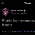   Publicações de Paulo André tinham teor machista, homofóbico e até comentários sobre política  