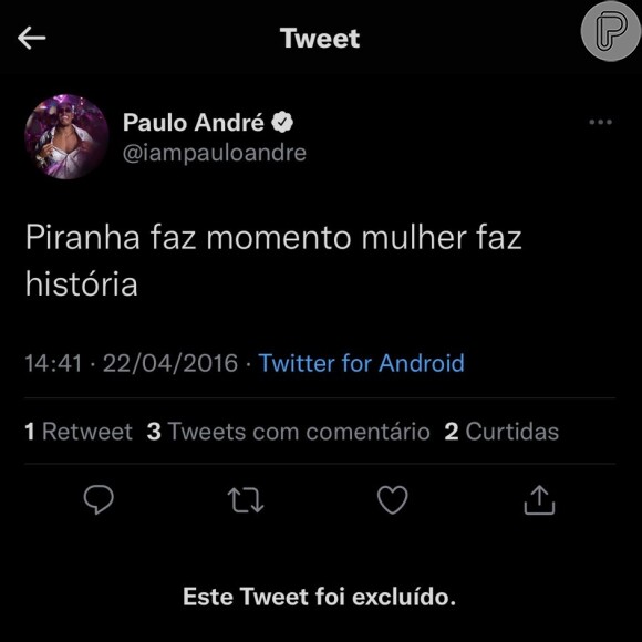 Publicações de Paulo André tinham teor machista, homofóbico e até comentários sobre política