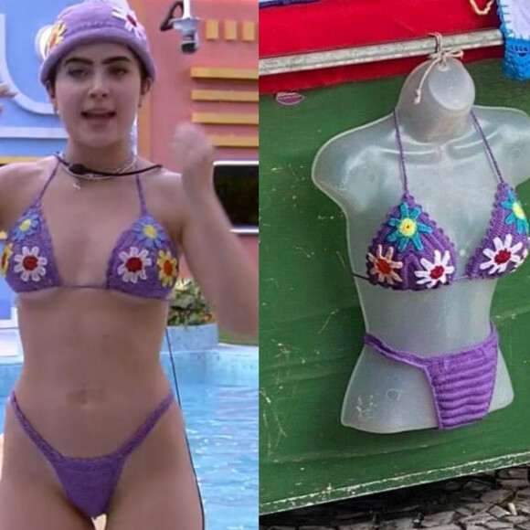 Biquíni de crochê usado por Jade Picon no 'BBB 22' vira febre na web e internautas fotografam barraca de camelô vendendo modelo igual