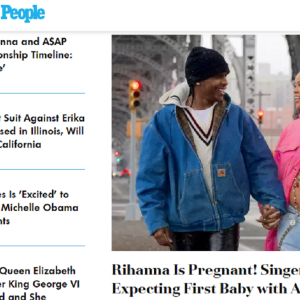 Rihanna deixa barriga de gravidez à mostra em passeio com A$AP Rocky