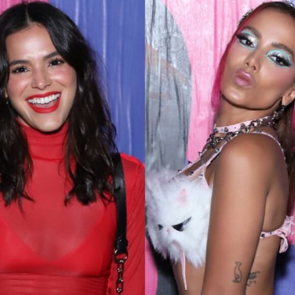 Bruna Marquezine mais uma vez marcou presença em um show de Anitta no Rio de Janeiro