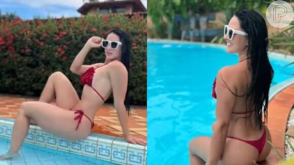 Graciele Lacerda chegou a fazer um vídeo de biquíni vermelho após polêmica recente com Zilu Godoi