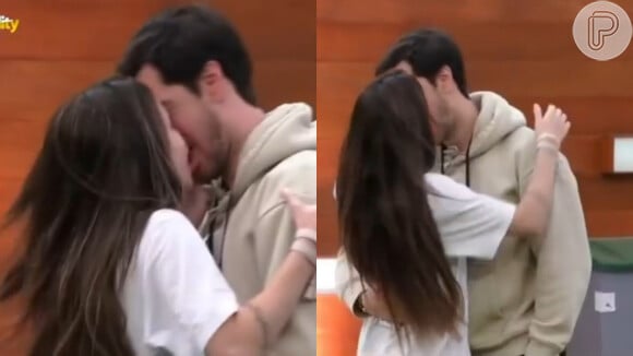 Ex de Felipe Neto, Bruna Gomes, que agora participa do 'Big Brother Portugal', beijo Bernardo Sousa, outro participante, para ganhar pontos no programa