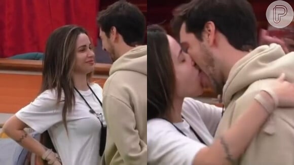 Ex de Felipe Neto, Bruna Gomes, que agora participa do 'Big Brother Portugal', troca beijos com outro participante do programa