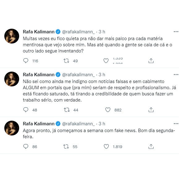 Rafa Kalimann se pronuncia após boato de que teria ficado com o jogador Neymar e nega envolvimento