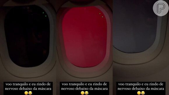 Jade Picon chegou a filmar o brilho de raios pela janela do avião enquanto passava por turbulência