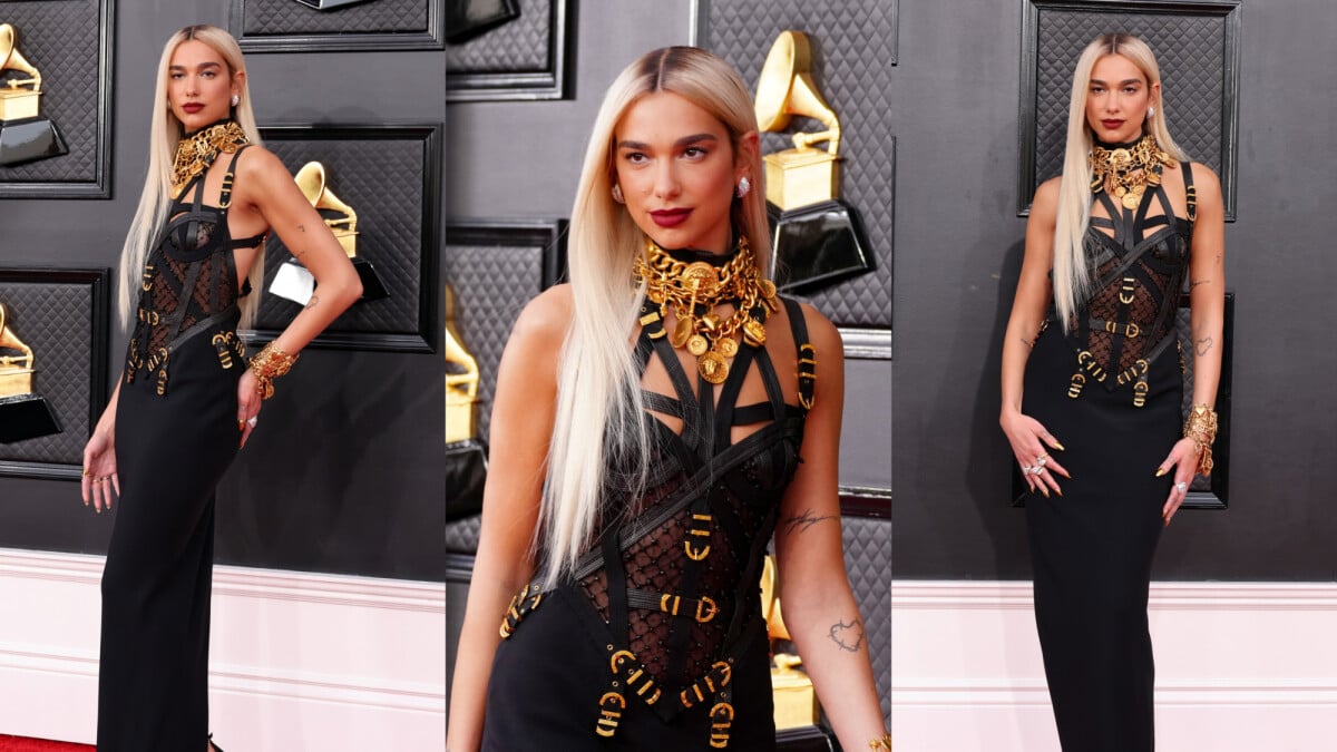 Grammy 2022: Dua Lipa repete look sexy de Cindy Crawford 30 anos depois.  Veja fotos! - Purepeople