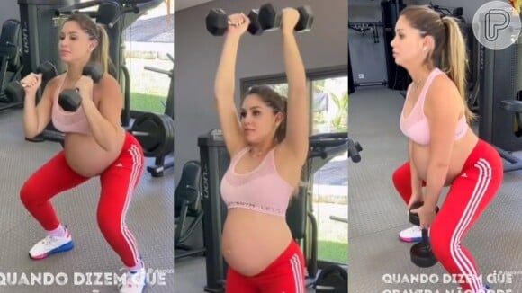 Na gravidez, Camila Ângelo manteve rotina de treinos. 'É de suma importância a prática de atividade física (para as grávidas sem contraindicação)', explicou personal