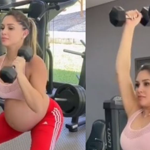 Na gravidez, Camila Ângelo manteve rotina de treinos. 'É de suma importância a prática de atividade física (para as grávidas sem contraindicação)', explicou personal