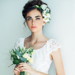 Penteados para noiva com flores