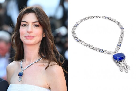 Anne Hathaway usou joia com safira rara do Sri Lanka em Cannes 2022