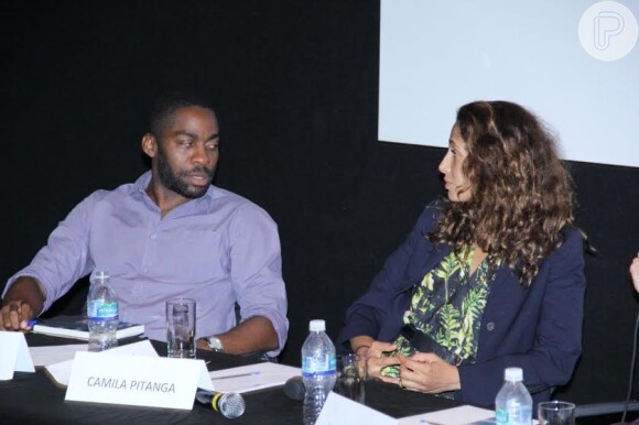 Camila Pitanga e Lázaro Ramos se encontraram durante debate sobre obra do cineasta Jorge Furtado