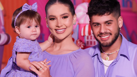 Lookinho de milhões! Filha de Virginia e Zé Felipe usa vestido com mais de 4 mil cristais em festa de 1 ano
