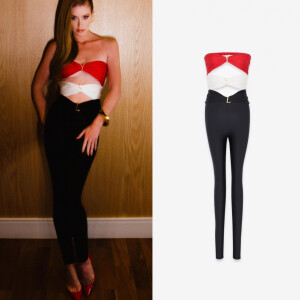 Marina Ruy Barbosa surgiu poderosa em macacão ajustado ao corpo que valorizava barriga e busto