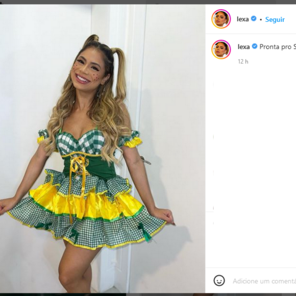 Lexa marcou presença em festa junina de Anitta