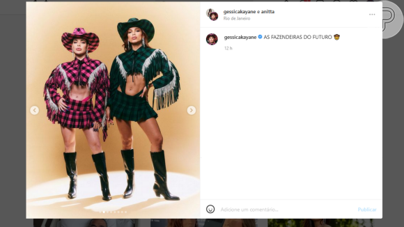 Anitta apostou no estilo cowgirl e combinou look com Gkay
