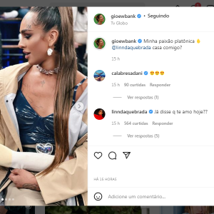 Giovanna Ewbank fez confissão sobre Linn da Quebrada: 'Minha paixão platônica'