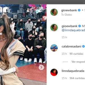 Giovanna Ewbank e Linn da Quebrada se beijaram e deram um selinho nos bastidores do 'Altas Horas' deste sábado (25)