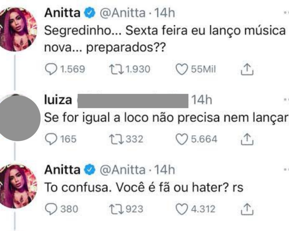 Foto: Anitta: a icônica frase é fã ou hater? veio em resposta a uma fã  reclamona - Purepeople