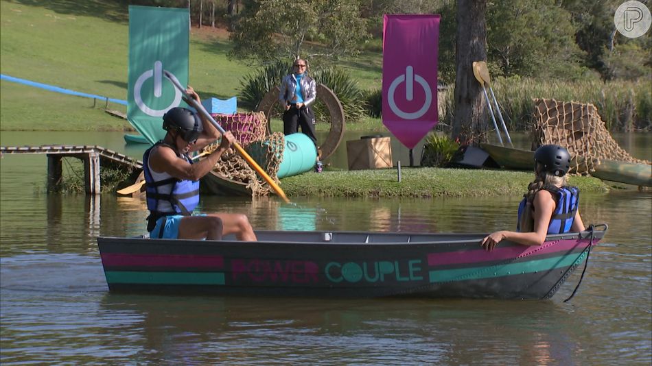 'Power Couple Brasil': na prova dos Casais, os famosos precisaram concluir um circuito na água