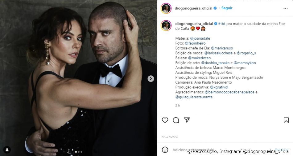 Diogo Nogueira também publicou um TBT com Paolla