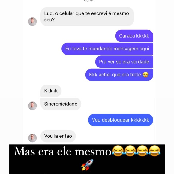 Confusão entre Luciano Huck e Ludmilla se desfez no Instagram. Veja print!