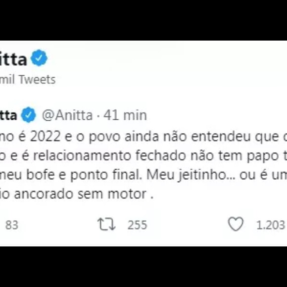 Anitta rebateu ship com Filipe Ret