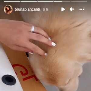 Bruna Biancardi tem mostrado uma aliança nas redes sociais, mas não é a de compromisso com Neymar