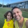 Filhos de Diego Ribas costumam aproveitar as dependências do Ninho do Urubu, centro de treinamento do Flamengo
