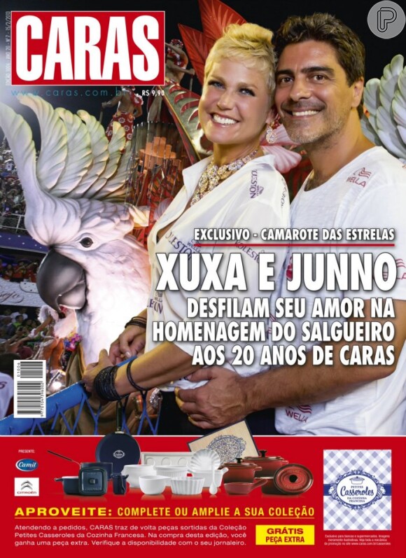 Junno Andrade e Xuxa foram destaque da revista 'Caras' em fevereiro de 2013