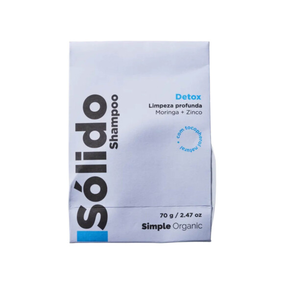 Shampoo em barra sólido detox, Simple Organic
