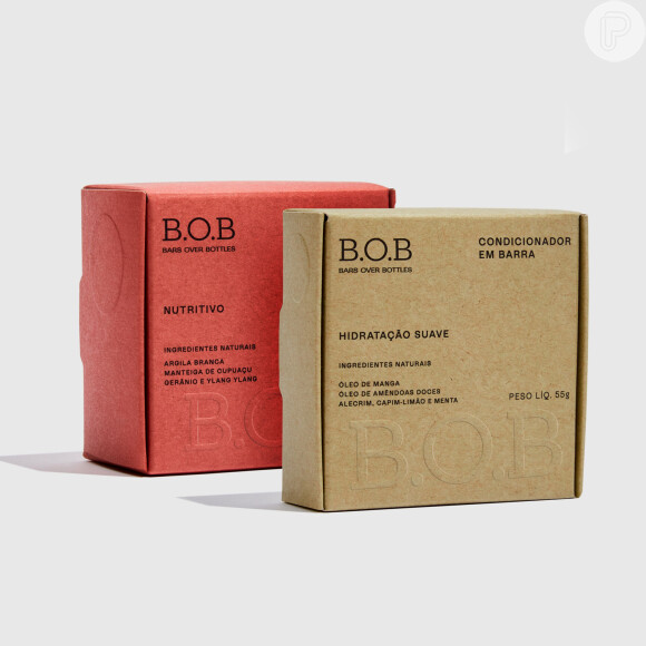 Dupla shampoo em barra nutritivo & condicionador em barra hidratação suave, B.O.B
 
