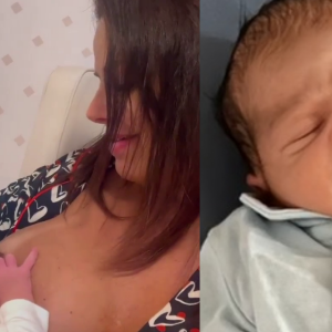 Viviane Araujo deu à luz o pequeno Joaquim há 8 dias e, desde então, não para de encantar os internautas com registros sobre a nova fase