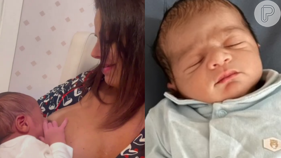 Viviane Araujo deu à luz o pequeno Joaquim há 8 dias e, desde então, não para de encantar os internautas com registros sobre a nova fase