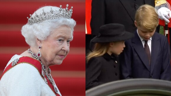 Príncipe George e Princesa Charlotte chamam atenção em funeral de Rainha Elizabeth II