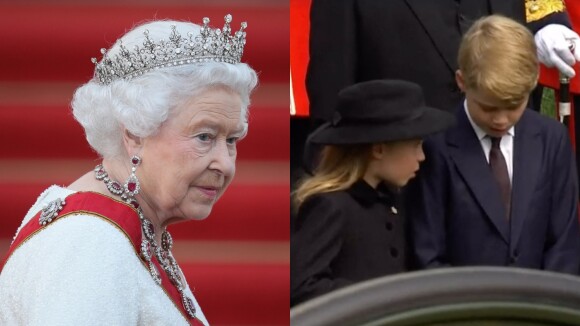 Príncipe George e Princesa Charlotte vão ao funeral da bisavó, Rainha Elizabeth II, quebram tradição e emocionam web