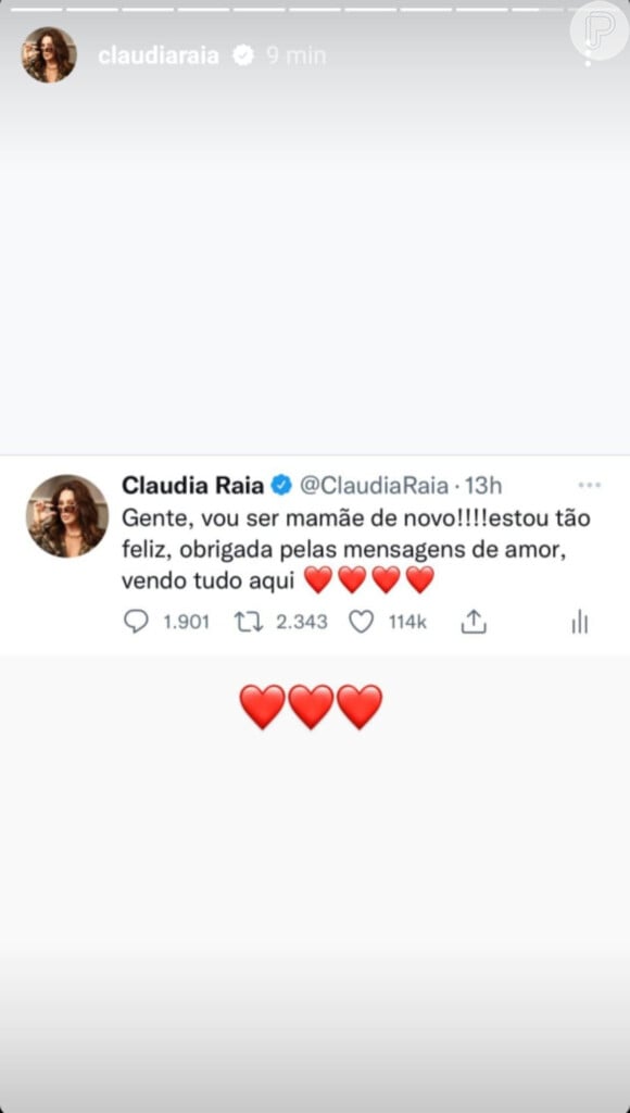 Claudia Raia agradeceu mensagens após anunciar gravidez