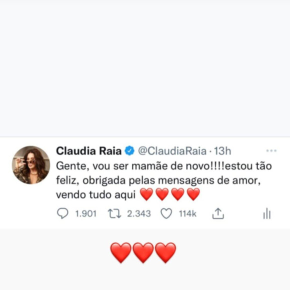 Claudia Raia agradeceu mensagens após anunciar gravidez