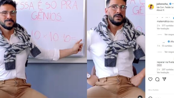 Julio Rocha faz post especial ao Dia do Professor e detalhe chama atenção: 'Escondeu o apagador nas calças?'